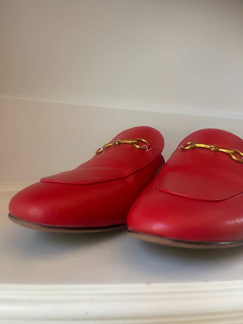 ARQA Red Leather Horsebit Loafer Mules Flats Size 9 EU 40 - Picture 6 of 12